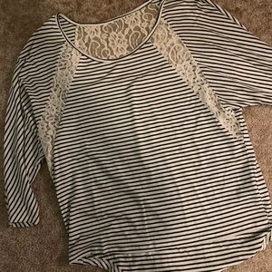 White and black stripped shirt